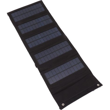 Sac pour panneau solaire portable 50 W en silicium monocristallin, 5 sacs pliables pour panneaux solaires d'urgence en extérieur, noir (1/5)