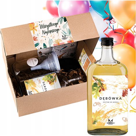 KIT DE REGALO PARA ELABORAR VODKA DĘBÓWKA PARA EL CUMPLEAÑOS DE UN HOMBRE 500 ML (1/5)