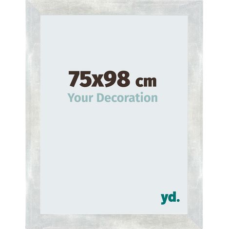 Cadre Puzzle 75x98 cm - Argent Brillant Vintage - MDF - Mura. (1/5)