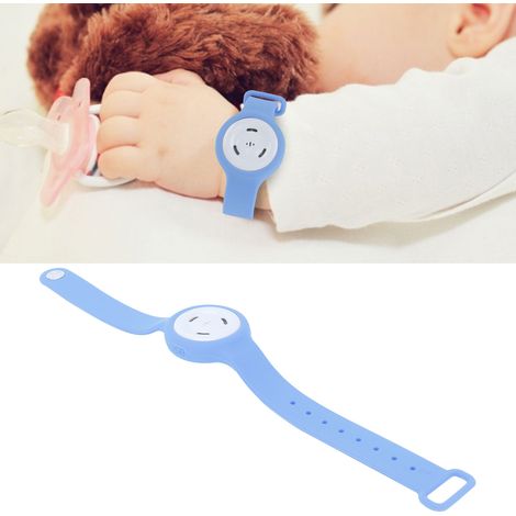 Bracelet anti-moustiques à ultrasons rechargeable par USB, idéal pour l'été en extérieur (bleu clair). (1/5)