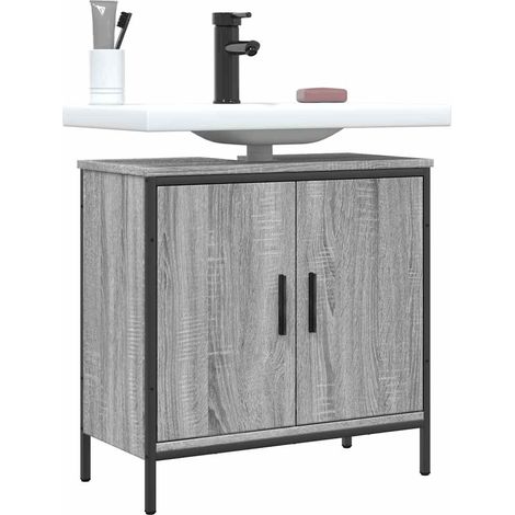 Waschbeckenunterschrank Grau Sonoma 60x30x60 cm Holzwerkstoff