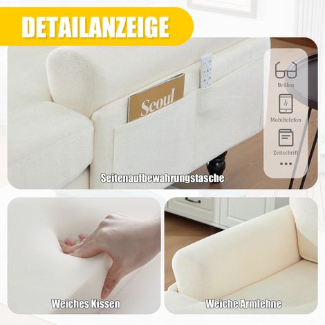 Fauteuil inclinable en chenille minimaliste pour salon et chambre,pieds en bois,dossier confortable,accoudoirs et poches latérales,pour bureaux-Ha