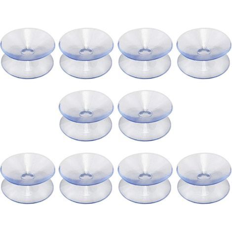 Doppelseitige Saugnäpfe, geeignet für Glastischplatten, 10 Saugnäpfe ohne Haken, multifunktionale Spiegelsaugnäpfe, doppelseitig rutschfestes Glas (30 mm) (1/5)