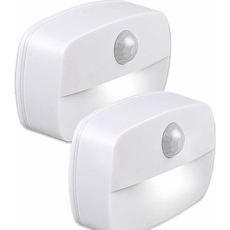 Lot de 2 veilleuses LED détecteur mouvement applique murale placard escalier couloir (1/5)