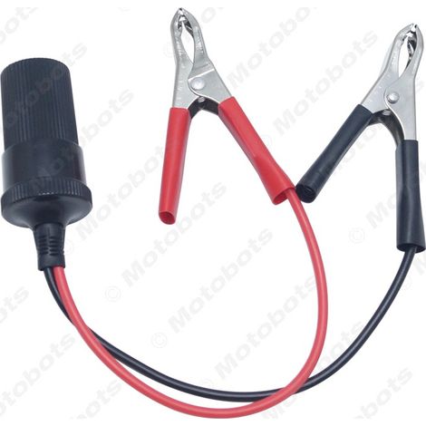 Car cigarette lighter battery holder with alligator clips, cigarette lighter cable, car battery clip for power delivery. (1/4)