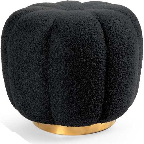 Pouf in tessuto teddy nero cm 45x45x43h (1/2)