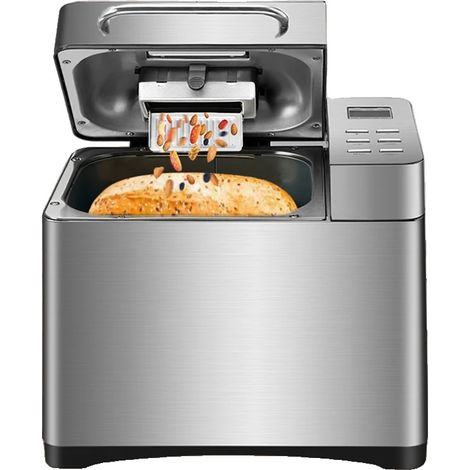Machine à pain, 650 Watts, capacité de 1 kg, 19 programmes automatiques, 34 x 21 x 31 cm, cuve en céramique antiadhésive