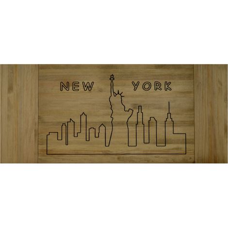 Cabecero ECO 3Partes F New York 180x60cm en madera maciza de pino acabado vintage estilo industrial Box Furniture
