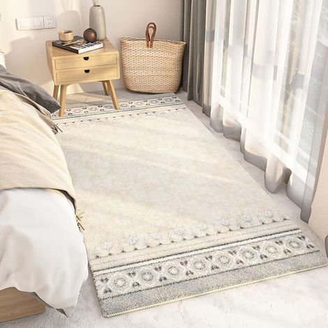 Tapis chevet persan,Shaggy à Poils Ras Carpette Non Excrétion Fluffy Tapis Moderne Tapis,Durable Antidérapant Tapis de Porte pour Salon Chambre Chambre D'enfant Entrée Déco-A,50160cm (1/4)