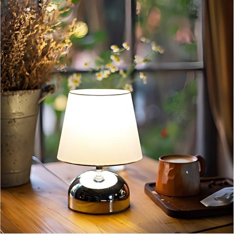 Lampe Déco Moderne Base Métal Hémisphérique - Douille E14 - Ambiance Chaleureuse (1/3)