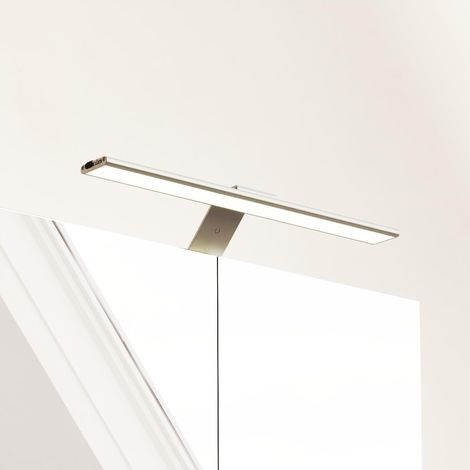Croydex Stick On LED Bathroom Mirror Light 40cm - Cabinet or Wall Mounted Bathroom Lamp with Dimmable Brightness, Change Colour Temperature and Built-in Timer, Rechargeable Wall Light