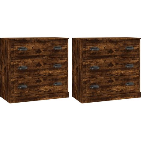 Maison Exclusive - Credenze 2 pz Rovere Fumo in Legno Multistrato