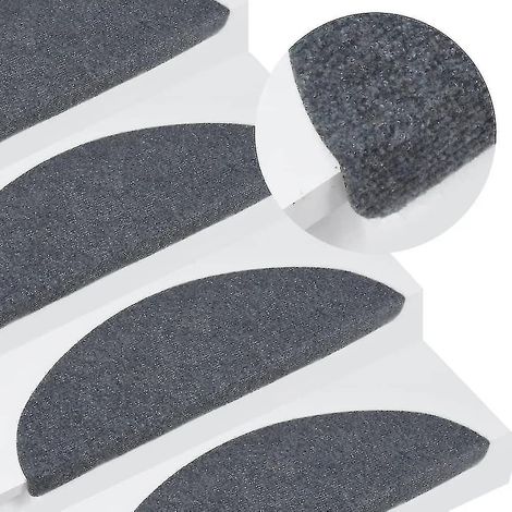 Selbstklebende Treppenmatten, 15 Stück, 65 x 26 cm, Grau-H (1/5)