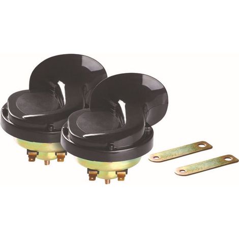 BOCINA GAUSS UNIVERSAL NEGRA (TONO ALTO Y BAJO, 2 PIEZAS) (DIÁMETRO 90 MM)