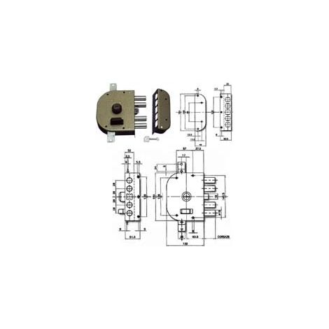 SERRURE POUR BOIS À APPLIQUER 3250 CR