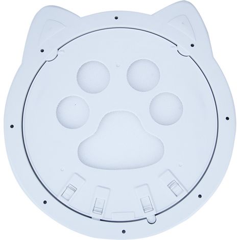 Katzenklappe für Fliegengittertüren, Innentür 23 x 23 x 1 cm, magnetische Klappe und manuelle Verriegelung mit zwei Funktionen, Anti-Moskito-Fenstergitter-Katzenklappe (Weiß)