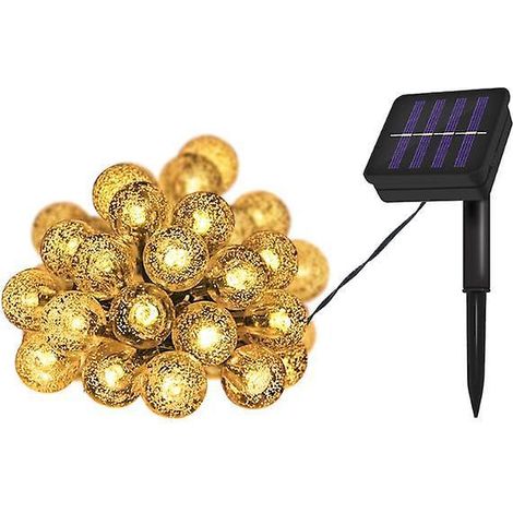 guirlande Lumineuse Solaire (lumire Blanche Chaude), 7 M 50 Led Tanches, 8 Modes, Lampes Solaires De Jardin Pour Cour, Porche Et Dcoration De Fte (1/5)