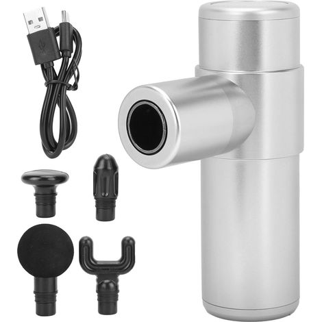 Pistolet de massage musculaire profond électrique portable, soulagement des douleurs, appareil ménager couleur argent (1/5)