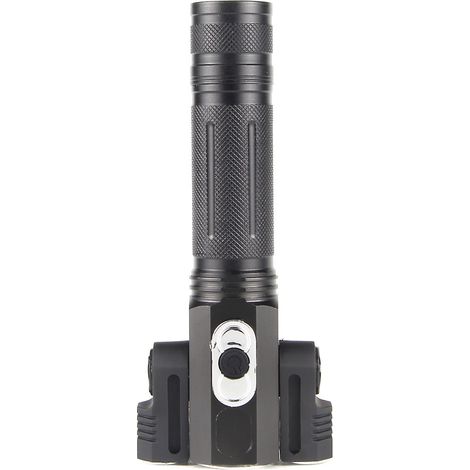 Torcia elettrica, torcia LED ad alta luminosità, torcia ricaricabile con tre teste regolabili a 180°, T6 + XPE (1/4)