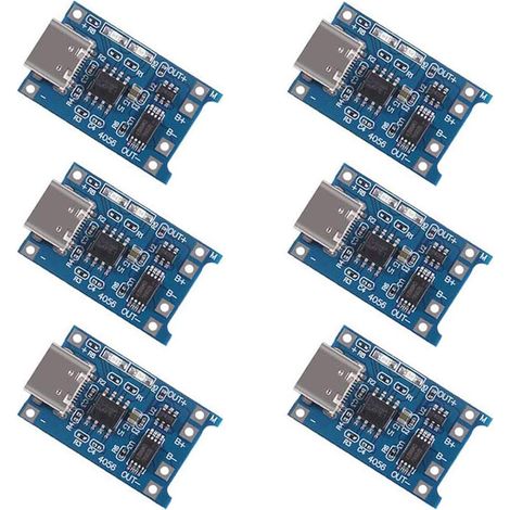 6 Piezas Cargador Tipo-C USB-C 5V 1A para Baterías 18650 con Doble Protección (1/4)