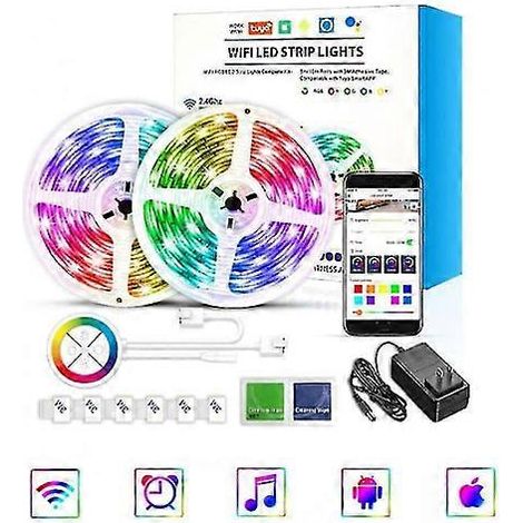10m (lumière LED avec lumière Bluetooth WiFi avec lumière magique 5050 avec barre lumineuse LED Bluetooth musique brillante) (1/5)