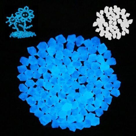 Lntyq – Lot de 500 pierres lumineuses en résine – Galets décoratifs pour aquariums et jardins – Brillent dans l'obscurité – 14x11mm (1/5)