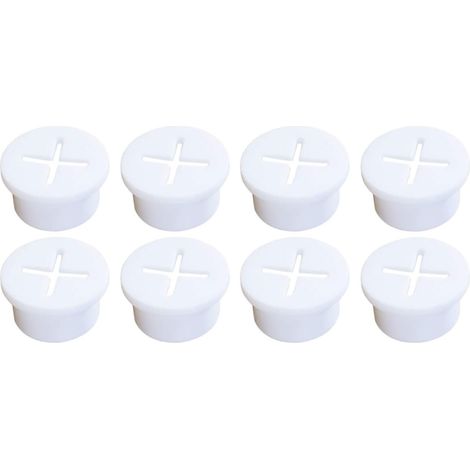 Cache-trou de Câble en Caoutchouc Blanc 8pcs pour Bureau et Système Informatique, Organise et Protège les Câbles Électriques Efficacement (1/5)