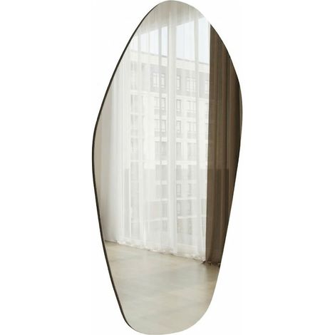 Spiegel Bultei, Oval, Wandtyp, Klare Struktur, 60x120h cm, Schwarz