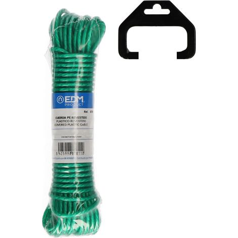 Stendibiancheria EDM in matassa di plastica rivestita in PVC 25 m Verde