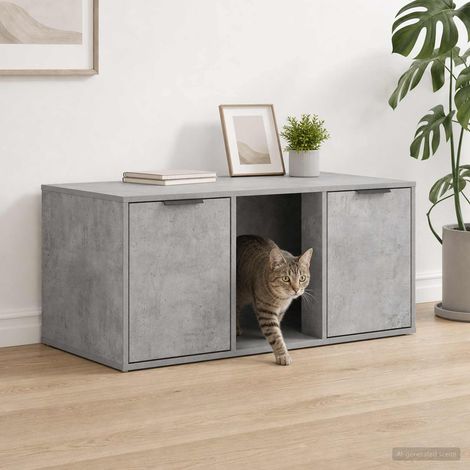 vidaXL Mobile per gatti Grigio Cemento 100 x 49 x 45 cm