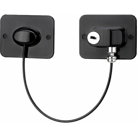 Serrure de réfrigérateur pour enfant, serrure de porte fenêtre d'armoire de réfrigérateur avec 4 clés, 2 cadenas (1/5)