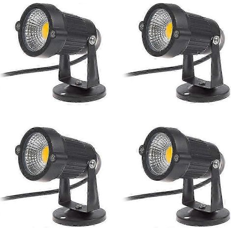 Set di 4 faretti LED COB regolabili, 5 watt, 220 volt, illuminazione per esterni, luce bianca calda. (1/5)