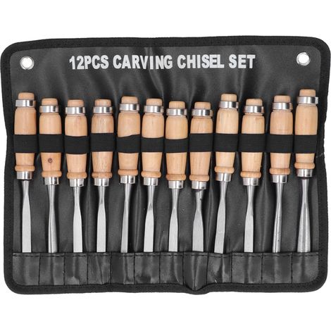12-piece wood carving tool set, 8-inch wood carving chisels (bubble bag packaging) (1/5)