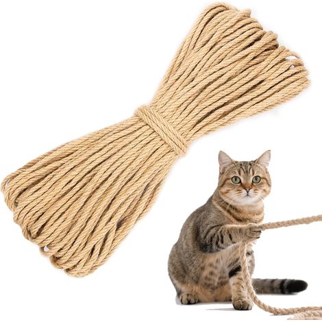 Corde en Sisal 8 mm × 50 m pour Réparation Griffoirs et Projets DIY (1/5)