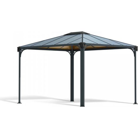 Martinique 3600 Garden Gazebo Grey Bronze - Polycarbonate - L359.8 x W295.8 x H274.5 - Grey