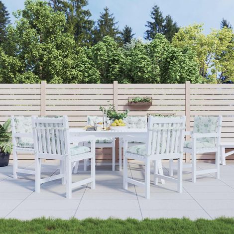 vidaXL Cuscino da Esterno 6 pcs Bianco 100 x 50 x 7 cm Tessuto