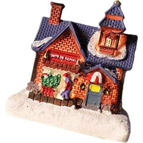 BChristmas Decorations,LED Lighted Christmas Village Houses Gingerbreads House Figurines for Holiday Xmases Party Decors B (1/5)