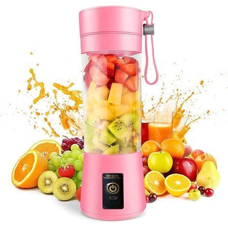 Mélangeur Portable Mini Blender USB Rechargeable 380ml pour Smoothies Shakes et Fruits avec 6 Lames (1/4)