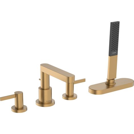 hansgrohe Finoris 4-Loch Wannenrandarmatur mit Schlauchbox,