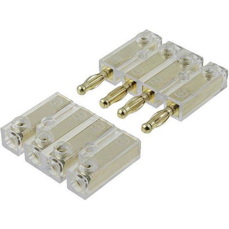 Connecteurs de haut-parleur max 4mm2 plaque or Male-Femelle - a visser