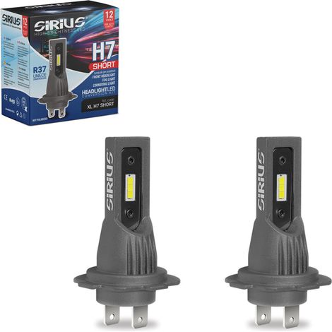 DISCORAMA® KIT LAMPADE LED SIRIUS H7 CORTA 12V 6000K CHIP SEOUL CSP COPPIA FARI LUCE BIANCA (1/5)