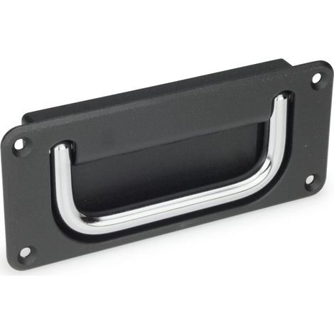 Poignées rabattables pour coque – 425.8-120-CR-SW-B Poignée pliante en acier chromé Manche en zinc moulé sous pression revêtu de plastique 1 pièce (1/4)
