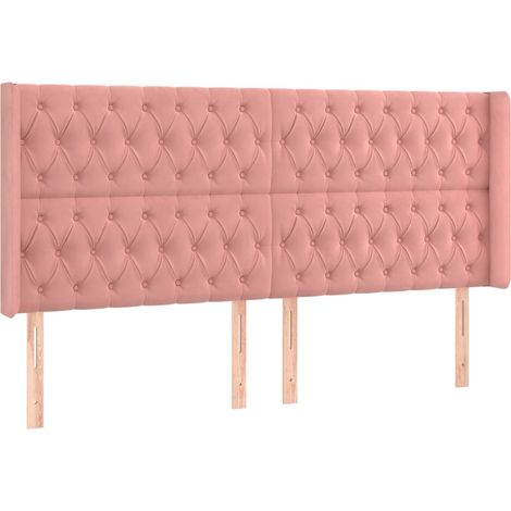 Maison Exclusive - Cabecero con orejas de terciopelo rosa 203x16x (1/5)