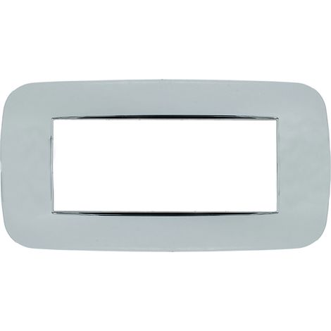 Placca Futura 3M 4M 6M Cromo Lucido Compatibile Bticino Axolute 6 POSTI (1/3)
