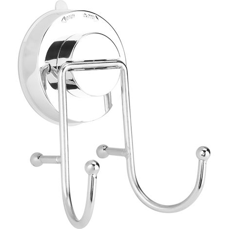 Crochet mural double ventouse ABS inox pour cuisine et salle de bain (1/5)