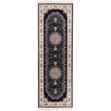 Tapis persan Vianna  - 200x100cm, Rectangular - 100% Acrylique - Tissé - Noir