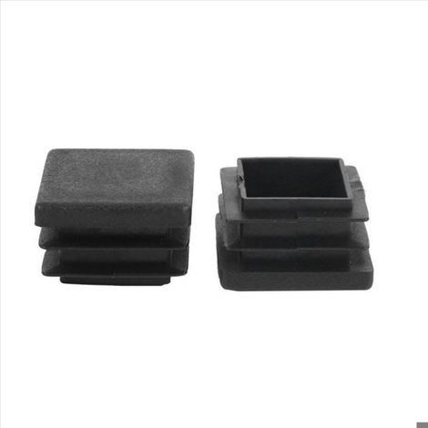 Pied de Chaise Embout de Fermeture en Plastique Insert de Tube Noir 20mmx20mm 300pcs (1/5)