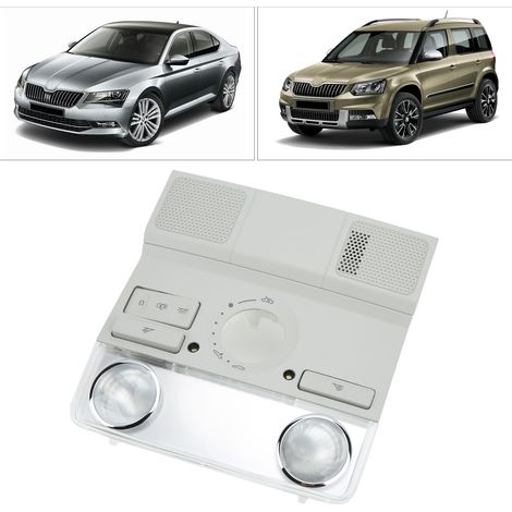 Un plafonnier gris pour voiture, plafonnier avant, liseuse, plafonnier intérieur compatible avec Volkswagen Golf 6, Passat et Skoda Seat. (1/5)