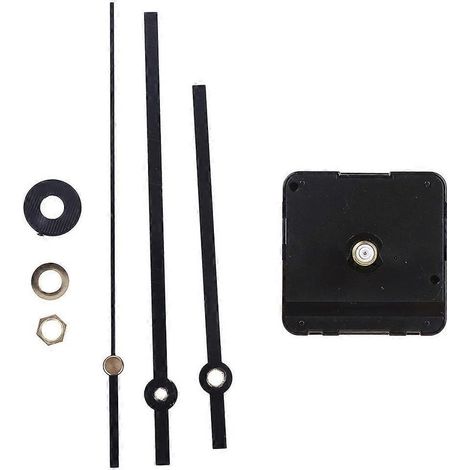 Mouvement d'horloge à quartz, mécanisme moteur avec aiguilles, pile incluse, kit de réparation DIY, adapté aux cadrans de 40 cm (15,7 pouces de diamètre). (1/4)
