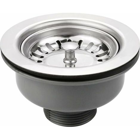 Crépine de Panier D'évier de Cuisine, Bonde Collection D'évier Bonde, Acier Inoxydable + ABS (Diamètre 114mm) (1/5)